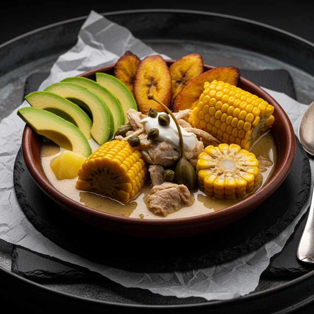 Colombian Lunch: Scrumptious Chicken Ajíaco with Plantains and Avocado Salad